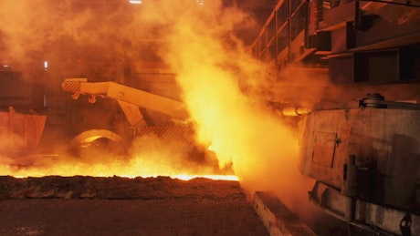 Molten metal in a foundry