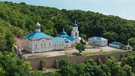 Monastery in the middle of the forest.