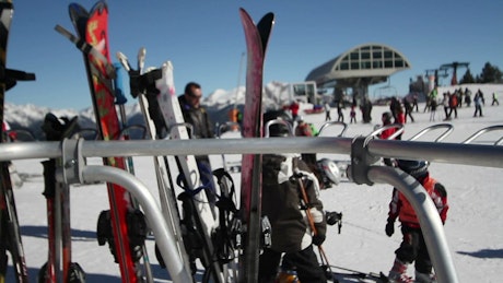 Mountain ski equipment.