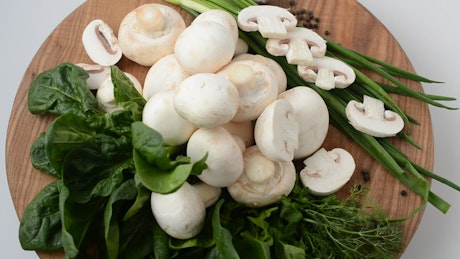 Mushrooms and vegetables