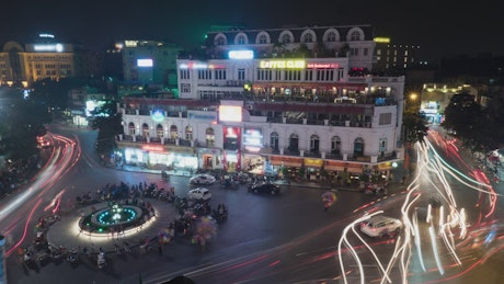 Night lights throughout Hanoi