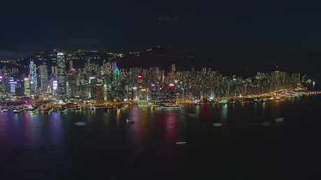 Nighttime View of Hong Kong's Cityscape.