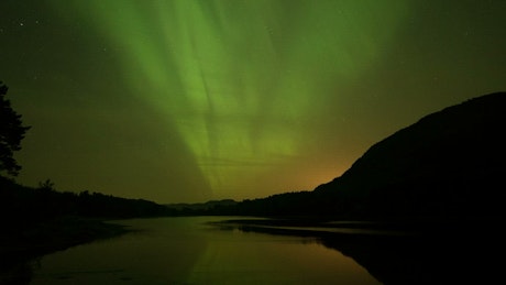Northern Lights in the night sky.
