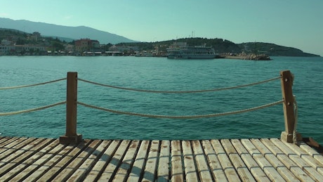 Ocean view from a wooden dock