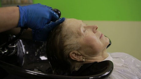 Older woman at the Salon