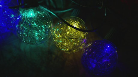 Ornamental Christmas lights rotating