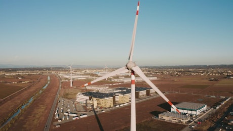 Overview of a wind power plant.