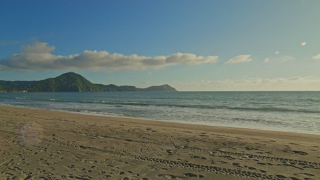 Panorama of a sunny and calm beach.