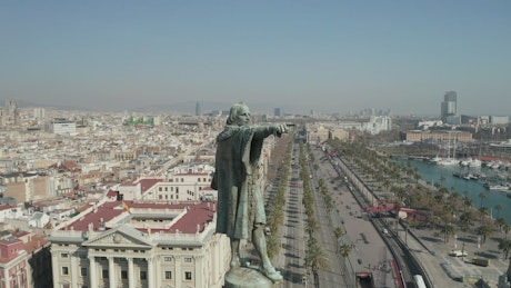 Panoramic view circling the Columbus Monument.