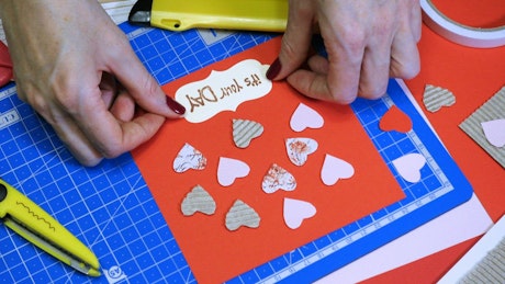 Paper cut Valentines greeting card.