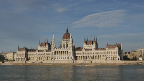 Parliament building and cruise ships