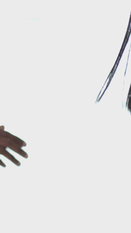 People hands giving a handshake on a white background.