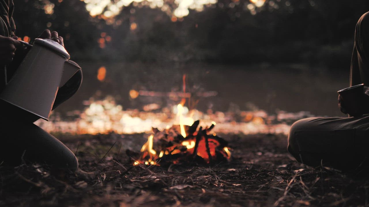 sitting around the campfire