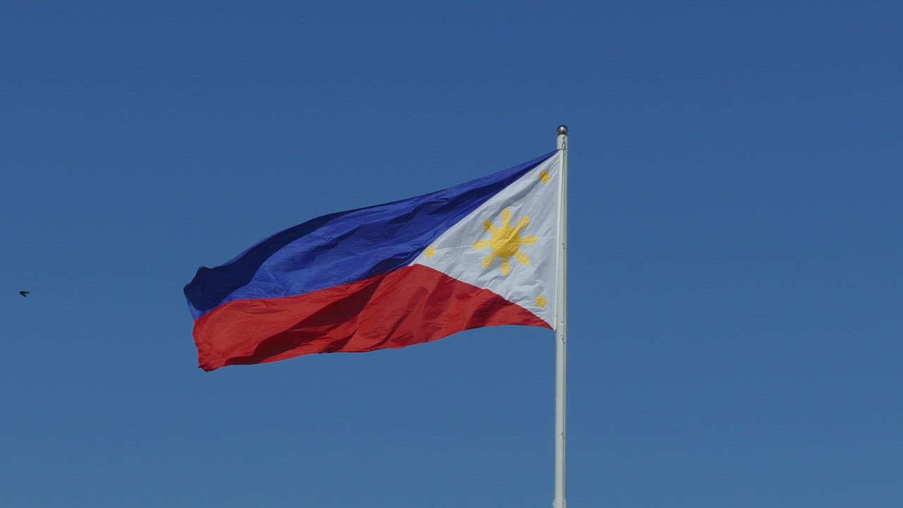 Philippine flag waving in the sky - Free Stock Video - Mixkit