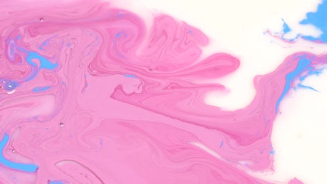 Pink and blue liquid.