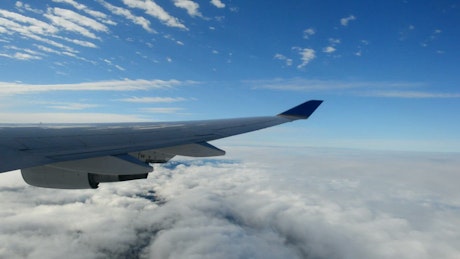 Point of view from a jet window.