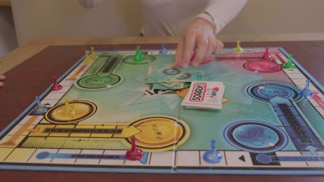 Point of view of a person playing a board game