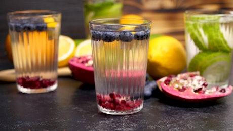 Pomegranate and lime drinks