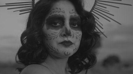 Portrait of a catrina in Jalisco, Mexico.