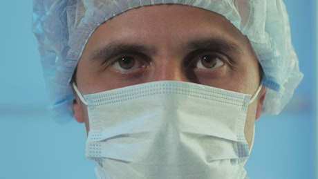 Portrait of a doctor with a mask