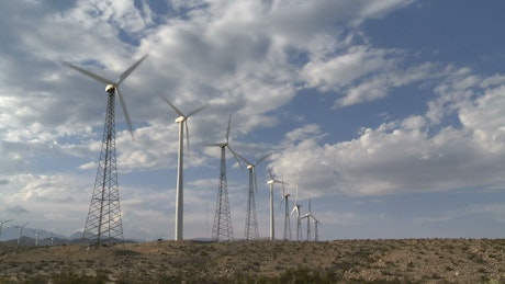 Power windmills in the desert.