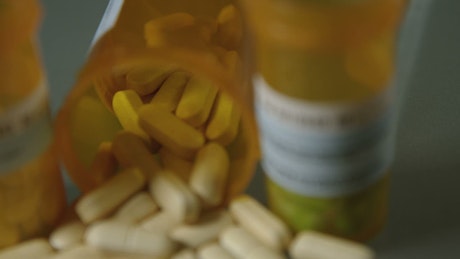 Prescription bottles and medication