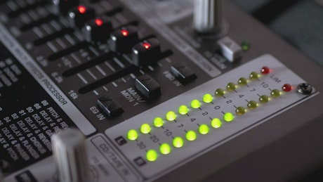 Professional audio console mixer with LED lights