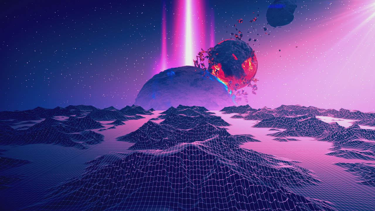 cyberpunk purple space digital worlds mixkit