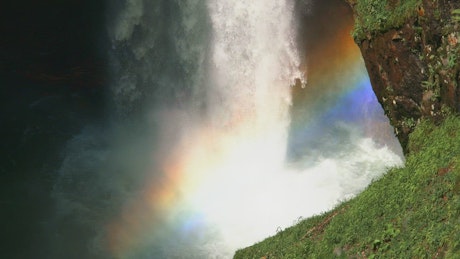 Rainbow colors at the waterfall.