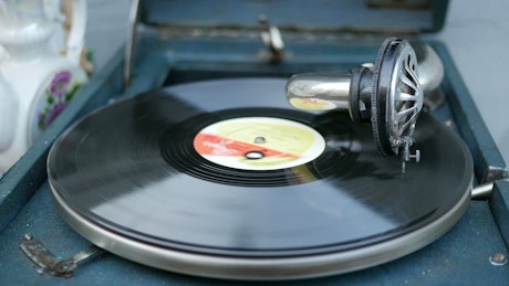Record spinning on an old turntable.