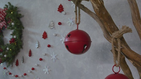 Red bell as a Christmas decoration.