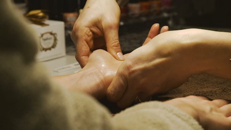Relaxing hand massage.