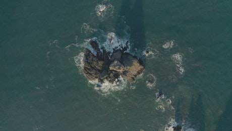Rock formation of an archipelago, shot from above.