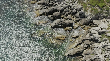 Rocks along the shore.