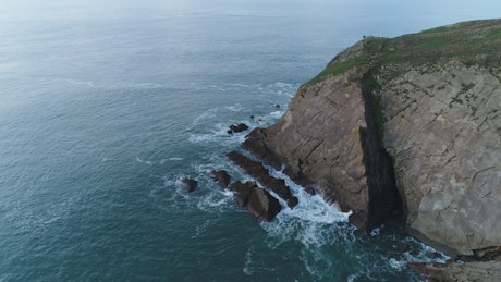 Rocky cape seen from above