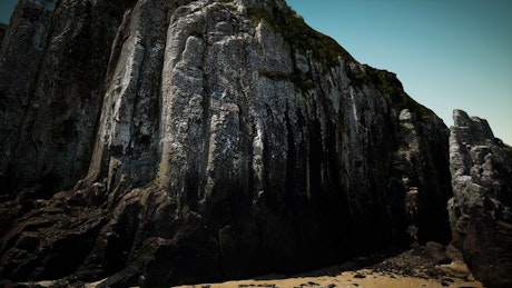 Rocky cliff by the Atlantic ocean.