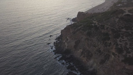 Rocky headland seen from the air