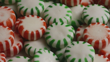 Rotating shot of candy spearmint.