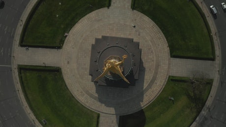 Roundabout from the top on a rotating shot