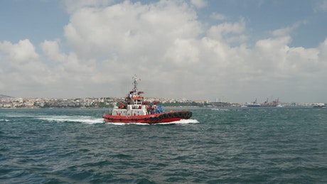 Sailing on the Bosphorus River in Turkey