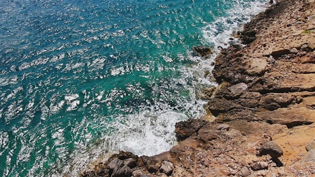 Scenic water of the Mediterranean Sea in Crete, Greece.