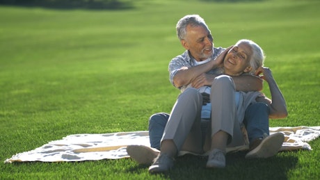 Senior couple enjoying the outdoors