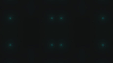 Sequences of duplicated blue and green light lines.