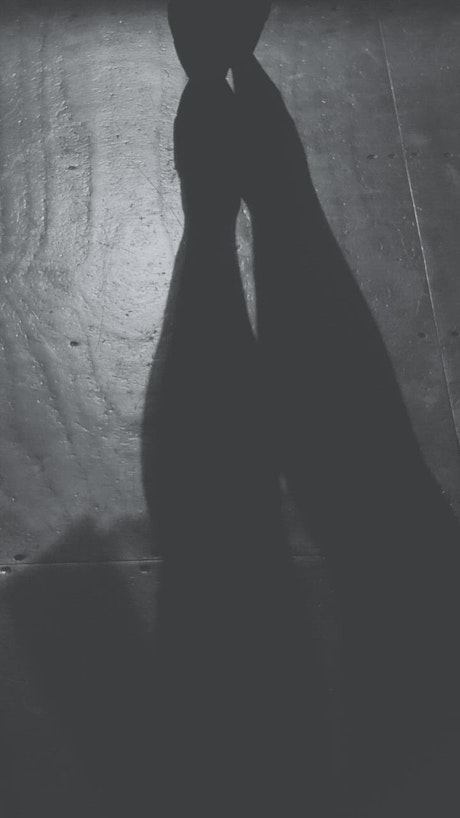 Shadow on the floor of a ballet dancer.