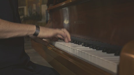 Shot of the hands of a talented pianist playing