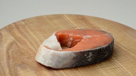 Slice of salmon.