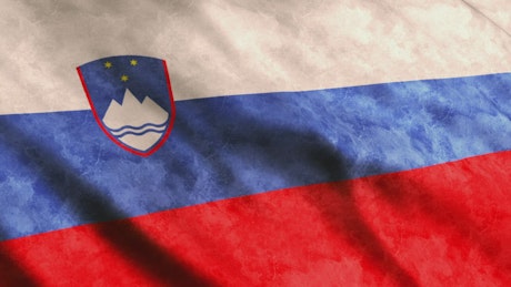 Slovenia flag while waving, 3D