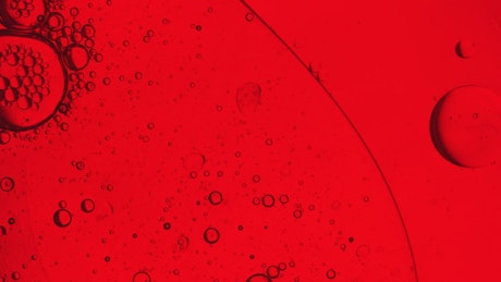 Small bubbles in a liquid on a red background.