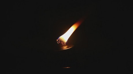 Small flame from an oil lantern