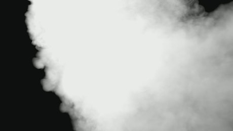 Smoke on a black background seen in detail.
